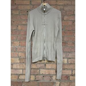 Alyx Cream Ribbed Zip Up Cardigan